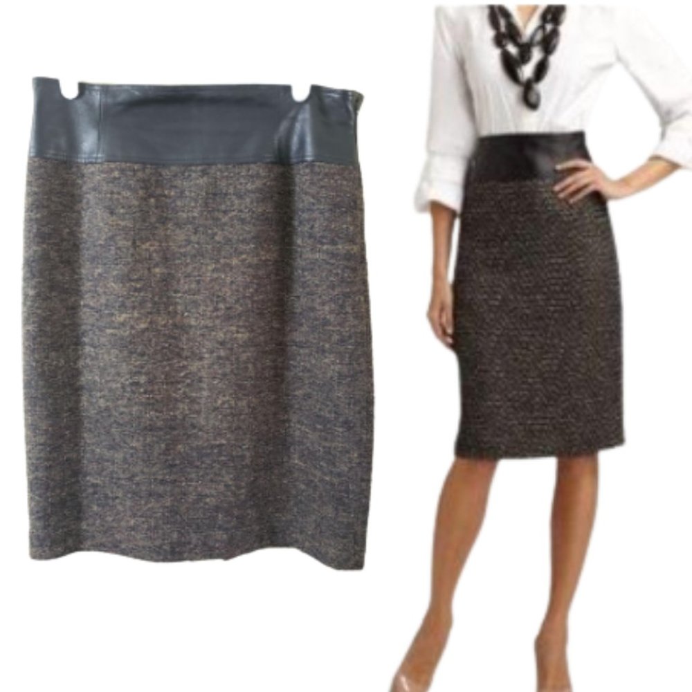 Lafayette 148 New York Pencil Skirt Brown and Black Knee-Length